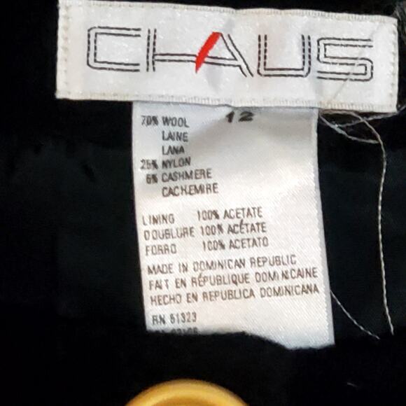 Chaus Gold Button Down Women’s Wool Mix Blazer Jacket Black Size 12 Corpcore - Picture 3 of 13